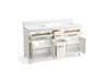 KOHLER K-40641-BD1 Kresla 60" bathroom vanity cabinet with sinks and quartz top, white - view 2