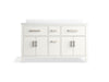 KOHLER K-40641-BD1 Kresla 60" bathroom vanity cabinet with sinks and quartz top, white - view 3