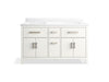 KOHLER K-40641-BD1 Kresla 60" bathroom vanity cabinet with sinks and quartz top, white - view 4
