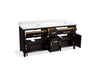 KOHLER K-40642-BD1 Kresla 72" bathroom vanity cabinet with sinks and quartz top, carbon oak - view 2