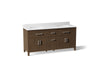 KOHLER K-40642-BD1 Kresla 72" bathroom vanity cabinet with sinks and quartz top, draper oak
