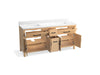 KOHLER K-40642-BD1 Kresla 72" bathroom vanity cabinet with sinks and quartz top, light oak - view 2