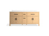 KOHLER K-40642-BD1 Kresla 72" bathroom vanity cabinet with sinks and quartz top, light oak - view 3