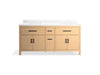 KOHLER K-40642-BD1 Kresla 72" bathroom vanity cabinet with sinks and quartz top, light oak - view 4