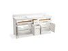 KOHLER K-40642-BD1 Kresla 72" bathroom vanity cabinet with sinks and quartz top, white - view 2