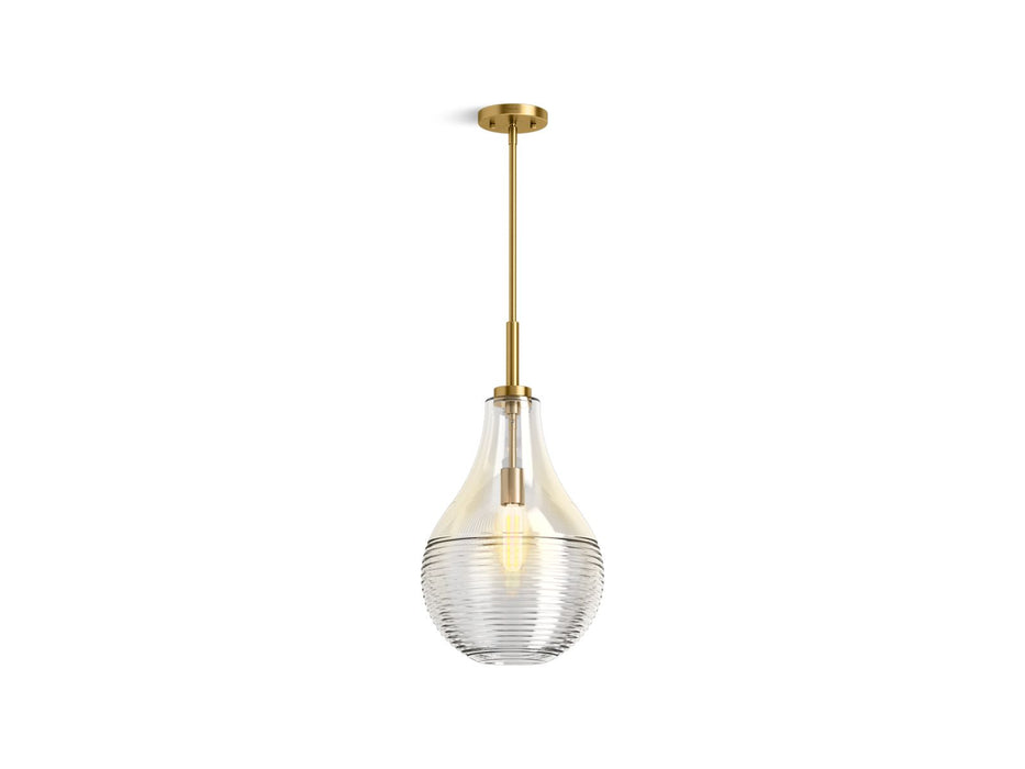 KOHLER K-42197-PE01 Simplice 12" teardrop pendant, brushed moderne brass - view 2