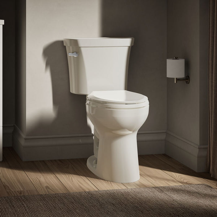 KOHLER Highline Comfort Height Two-Piece Elongated 1.28 GPF Toilet in White (K-43999-0) - Biscuit