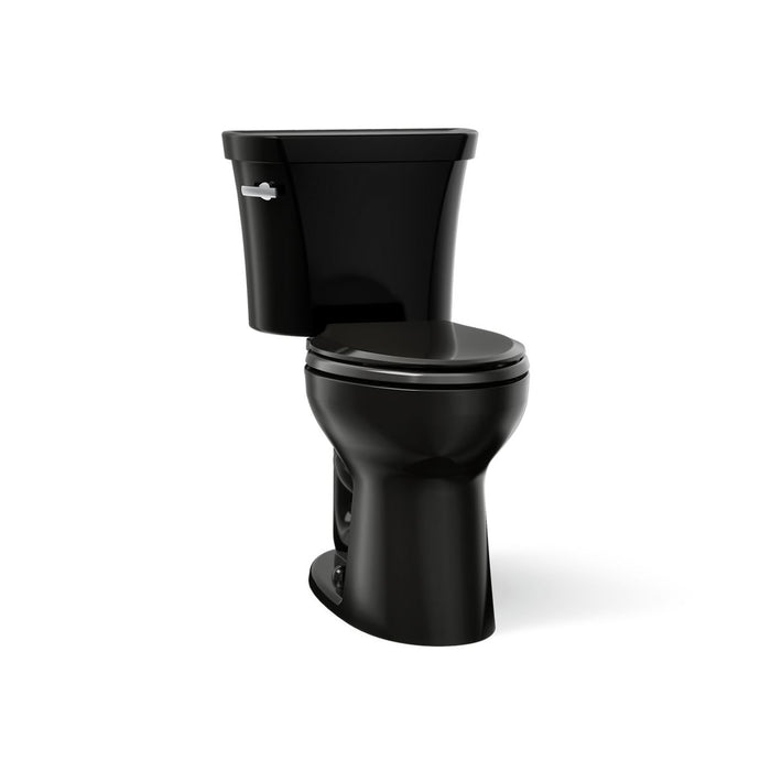 KOHLER Highline Comfort Height Two-Piece Elongated 1.28 GPF Toilet in White (K-43999-0) - Black Black