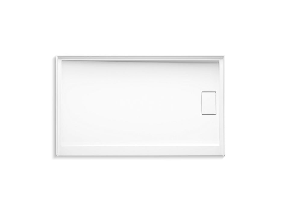 KOHLER K-44154 Stoneridge 60" x 36" alcove shower base, right drain, honed white - view 2
