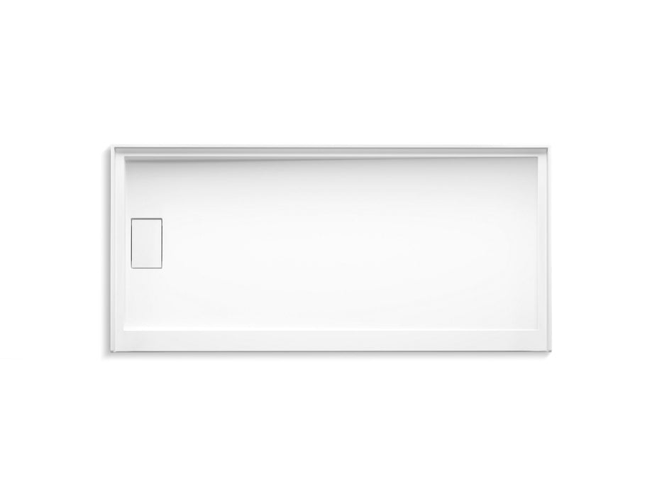 KOHLER K-44161 Stoneridge 72" x 34" alcove shower base, left drain, honed white - view 2