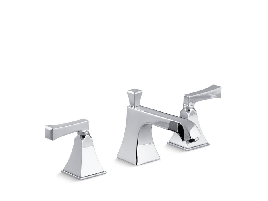 KOHLER K-454-X4V Memoirs Stately Widespread sink faucet with red and blue indexing and Deco lever handles in Polished...