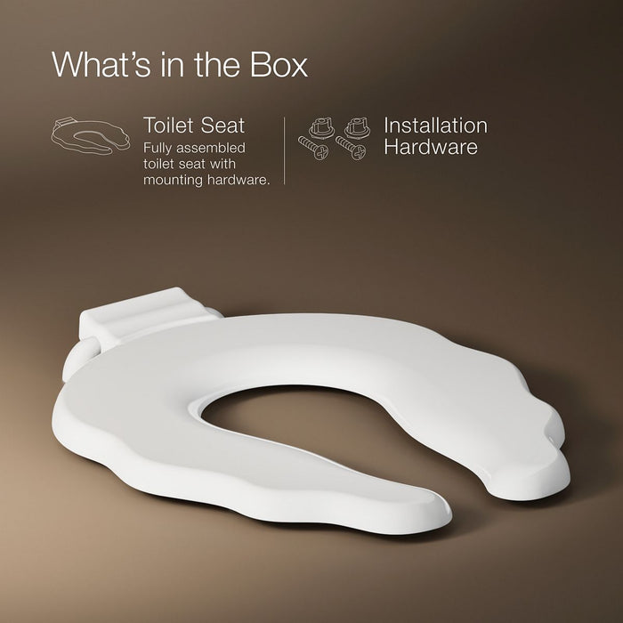 KOHLER K-4686-A Primary Commercial round-front toilet seat with antimicrobial agent