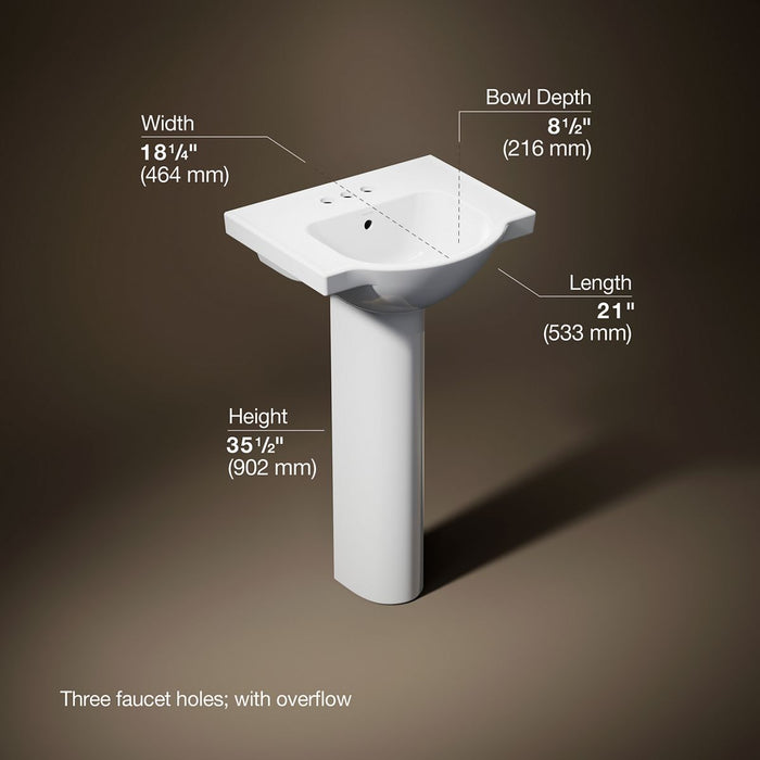 3/4 view of product with dimensions