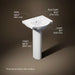 3/4 view of product with dimensions