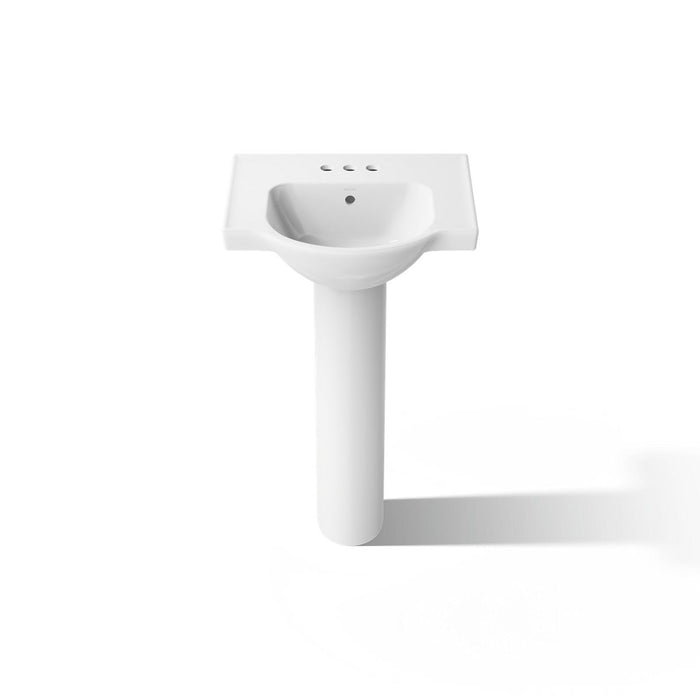 angled front view, not straight-on, 1-point perspective