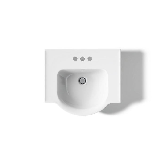 KOHLER K-5265-4 Veer 21" rectangular pedestal bathroom sink