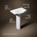 3/4 view of product with dimensions