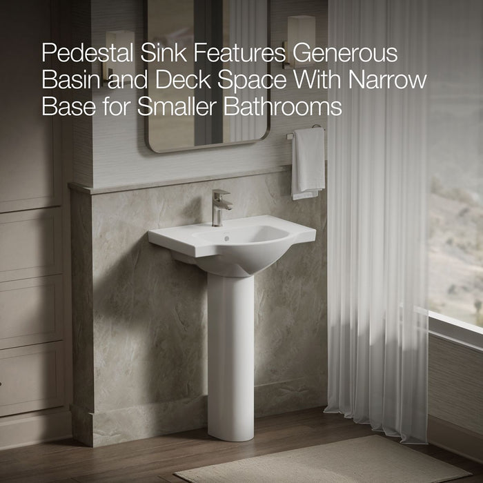 KOHLER K-5266-1 Veer 24" rectangular pedestal bathroom sink