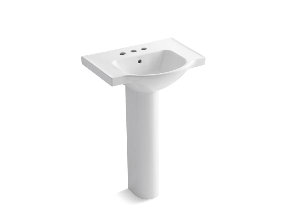 KOHLER K-5266-4 Veer 24" rectangular pedestal bathroom sink