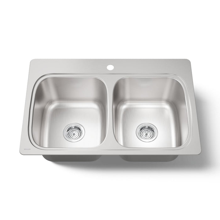 KOHLER K-5267-1 Verse 33" top-mount double-bowl kitchen sink