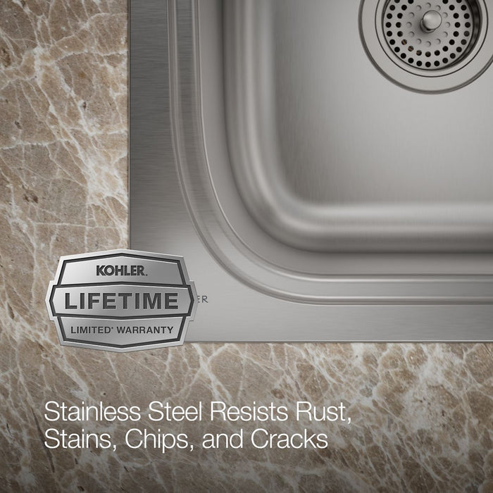 KOHLER K-5267-3 Verse 33" top-mount double-bowl kitchen sink