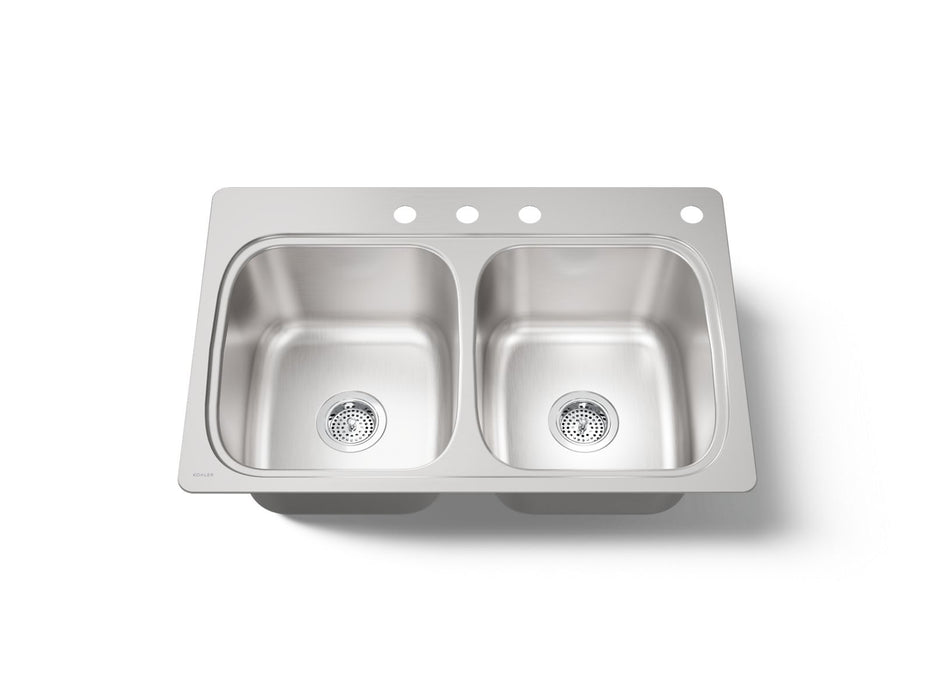 KOHLER K-5267-4 Verse 33" top-mount double-bowl kitchen sink