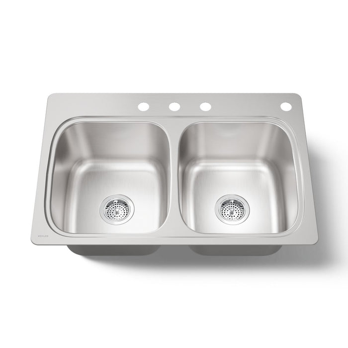 KOHLER K-5267-4 Verse 33" top-mount double-bowl kitchen sink