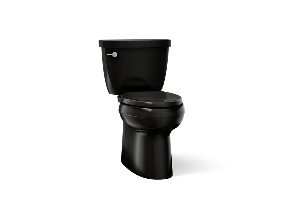 KOHLER K-5310 Cimarron Two-piece elongated toilet with skirted trapway, 1.28 gpf, black black