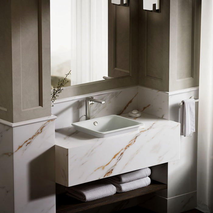 KOHLER K-5400-W Iron Plains 18-1/2" rectangular vessel bathroom sink