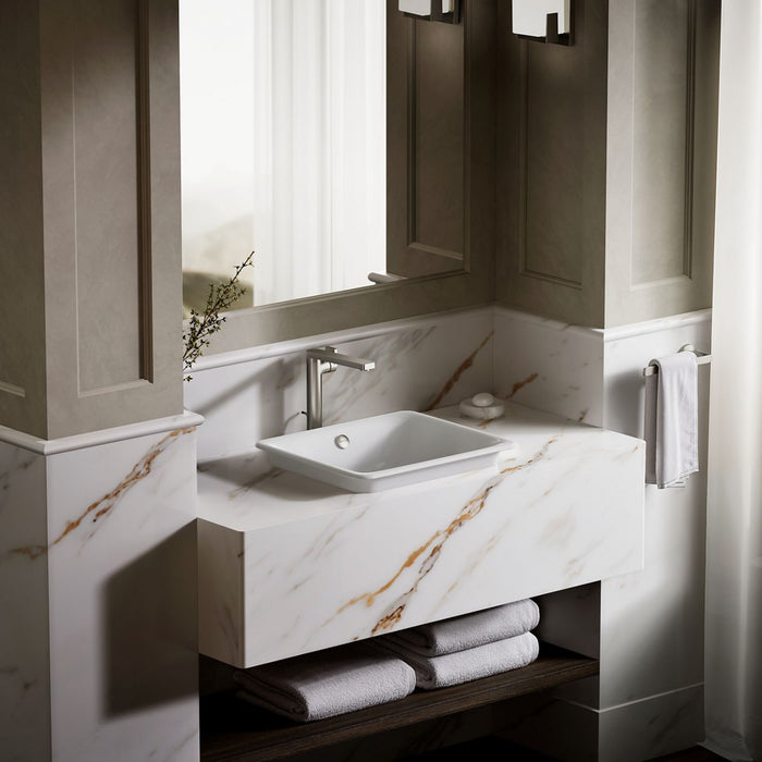 KOHLER K-5400-W Iron Plains 18-1/2" rectangular vessel bathroom sink