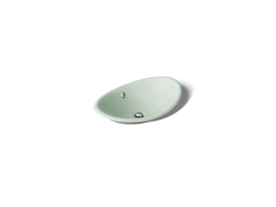 KOHLER K-5403-PAG Iron Plains 20-3/4" oval vessel bathroom sink, aspen exterior with aspen interior