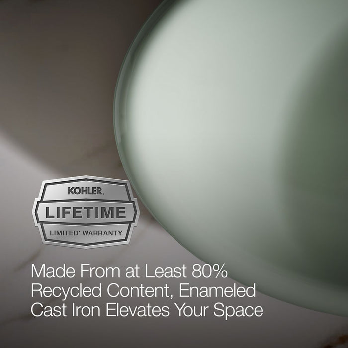 KOHLER K-5403-PAG Iron Plains 20-3/4" oval vessel bathroom sink, aspen exterior with aspen interior - view 2
