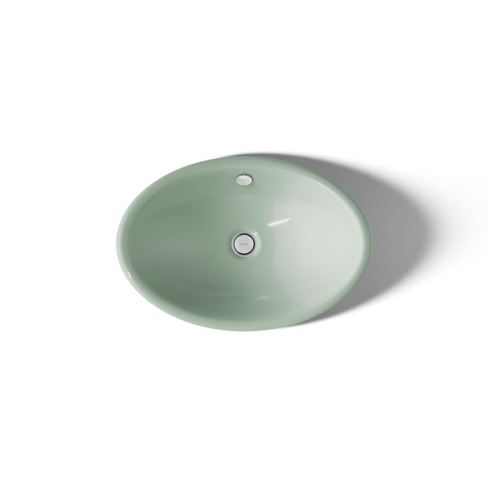 KOHLER K-5403-PAG Iron Plains 20-3/4" oval vessel bathroom sink, aspen exterior with aspen interior - view 3