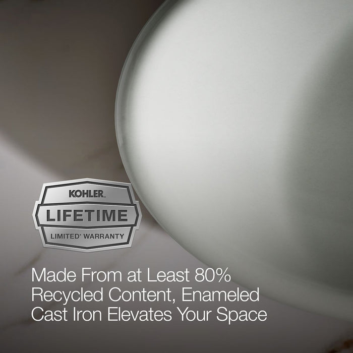 KOHLER K-5403-W Iron Plains 20-3/4" oval vessel bathroom sink