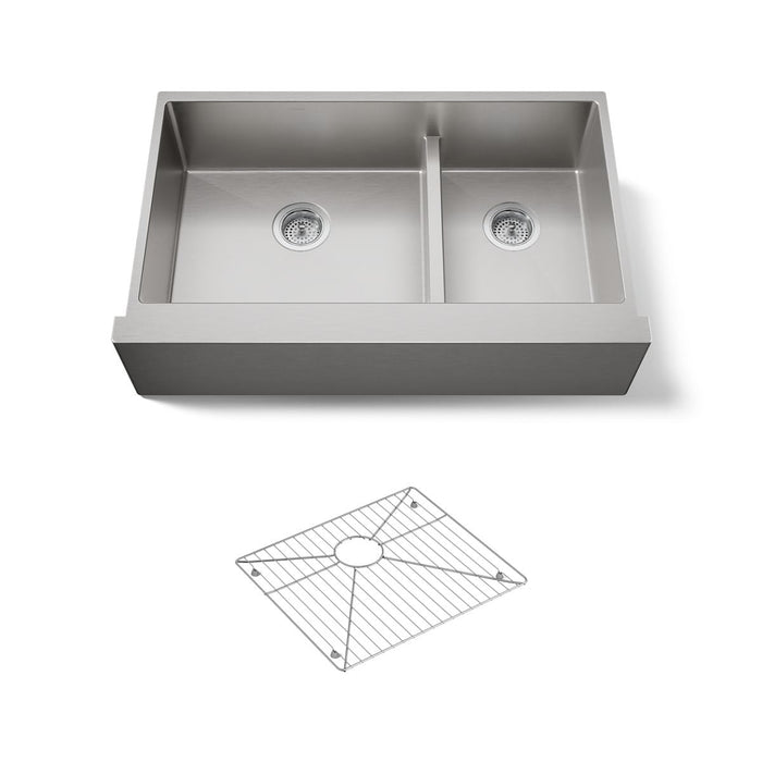 KOHLER K-5416 Strive Smart Divide 35-1/2" undermount double-bowl farmhouse kitchen sink
