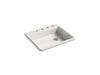 KOHLER K-5479-4 Riverby 25" top-mount single-bowl kitchen sink, sea salt