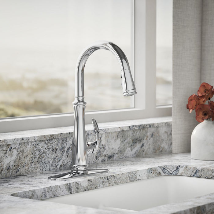 KOHLER K-560 Bellera Pull-down kitchen sink faucet with three-function sprayhead