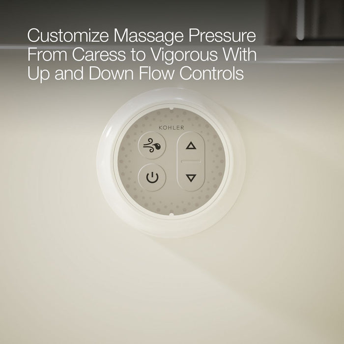 KOHLER K-5716-GHW Underscore 66" x 36" drop-in Heated BubbleMassage air bath with Bask heated surface