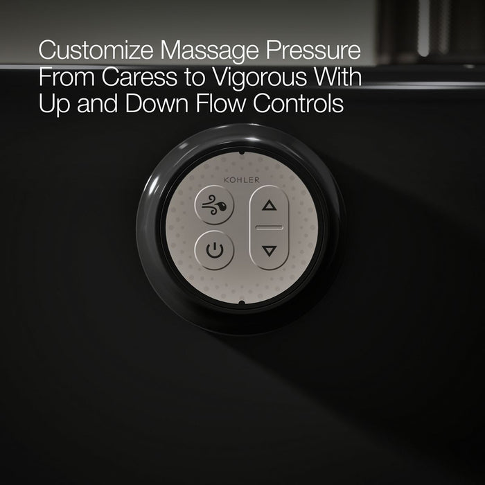 KOHLER K-5716-GHW Underscore 66" x 36" drop-in Heated BubbleMassage air bath with Bask heated surface