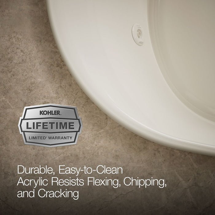 KOHLER K-5718-JH Underscore 72" x 42" drop-in heated whirlpool bath