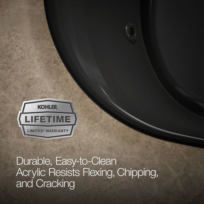 KOHLER K-5718-JH Underscore 72" x 42" drop-in heated whirlpool bath