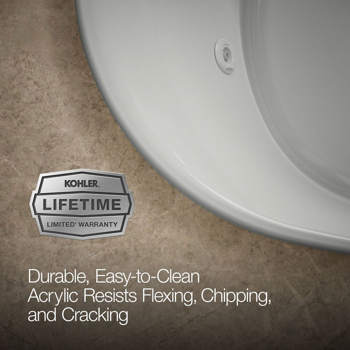 KOHLER K-5718-JH Underscore 72" x 42" drop-in heated whirlpool bath