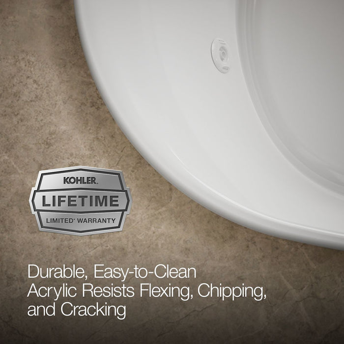 KOHLER K-5718-JH Underscore 72" x 42" drop-in heated whirlpool bath