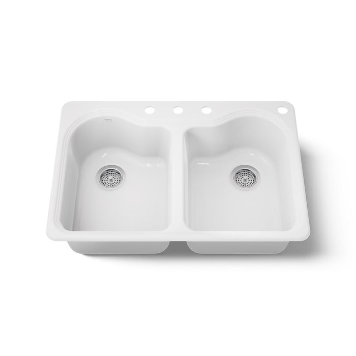 KOHLER K-5818-4 Hartland 33" top-mount double-bowl kitchen sink