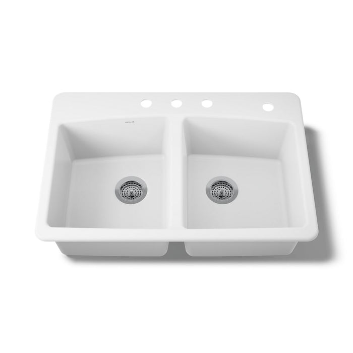 KOHLER K-5846-4 Brookfield 33" top-mount double-bowl kitchen sink