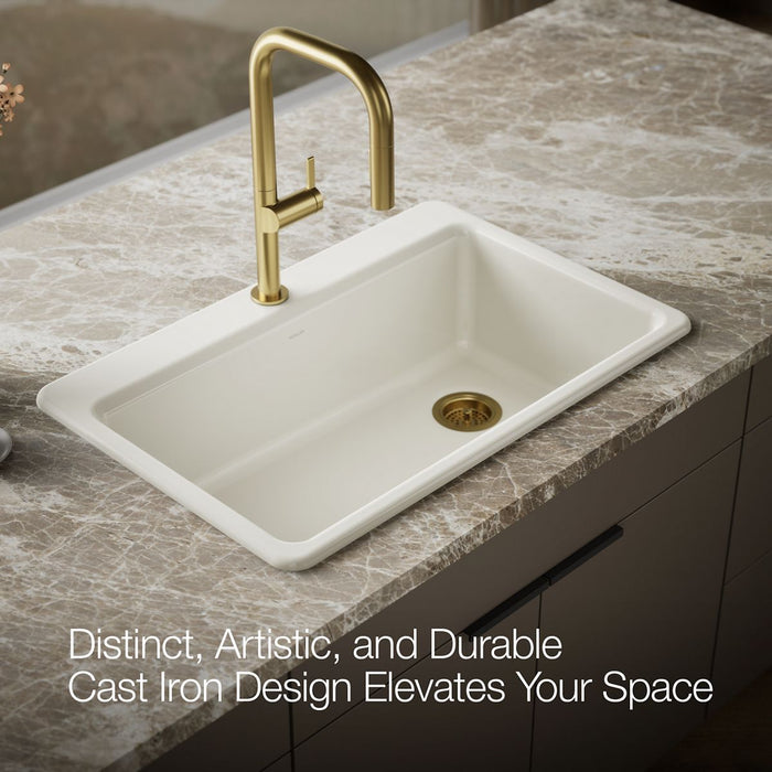 KOHLER K-5871-1A1 Riverby 33" top-mount single-bowl kitchen sink