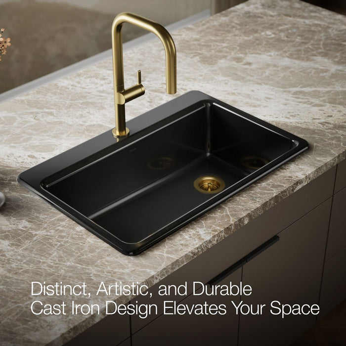 KOHLER K-5871-1A1 Riverby 33" top-mount single-bowl kitchen sink