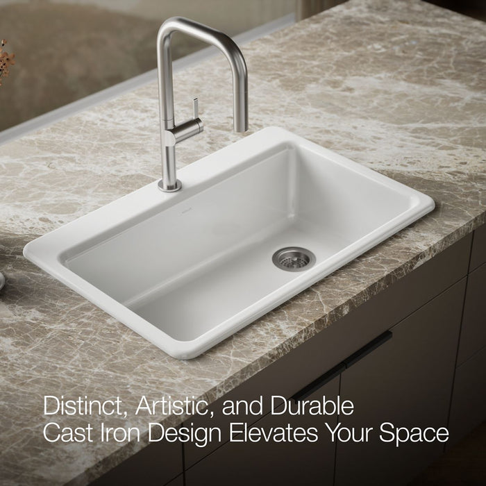 KOHLER K-5871-1A1 Riverby 33" top-mount single-bowl kitchen sink