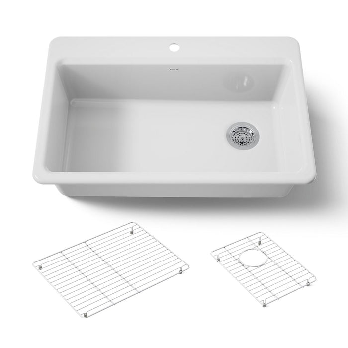 KOHLER K-5871-1A1 Riverby 33" top-mount single-bowl kitchen sink