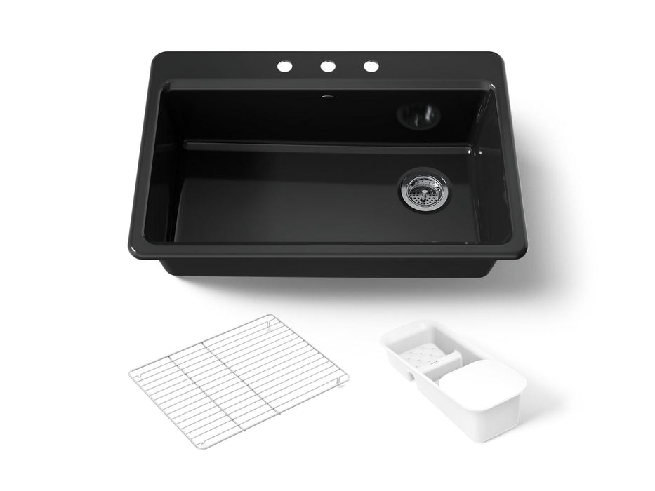 KOHLER K-5871-3A2 Riverby 33" top-mount single-bowl workstation kitchen sink